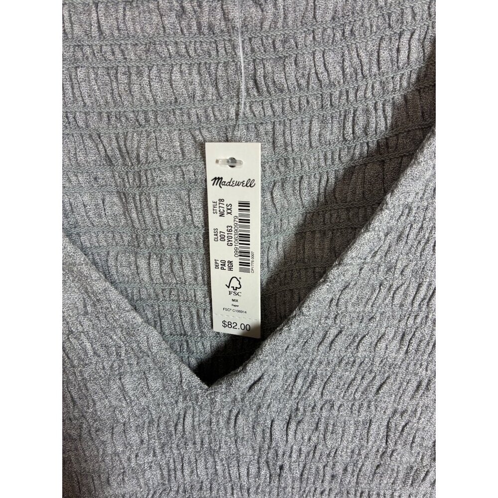 NWT Madewell Blouse Business Casual Boho Long Sleeve Gray Size XXS MSRP $82 -BC9 - Picture 3 of 5